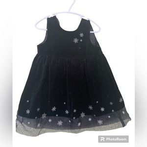 EUC Old Navy Winter Snowflake Velvet Dress 18-24 Months